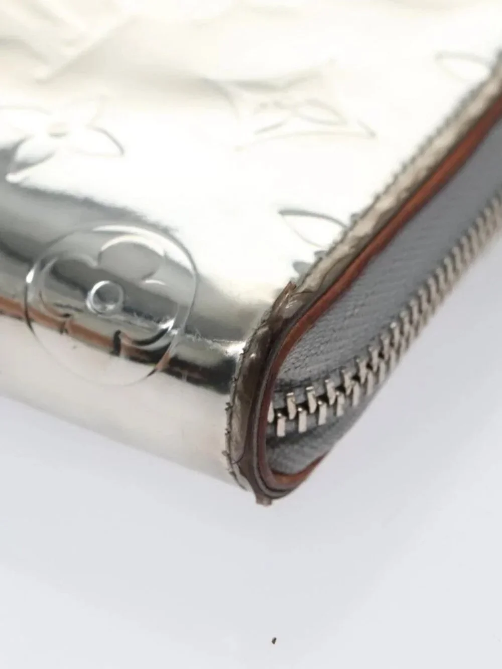 LOUIS VUITTON Monogram Miroir Zippy Wallet Vertical Wallet Silver - Picture 3 of 16